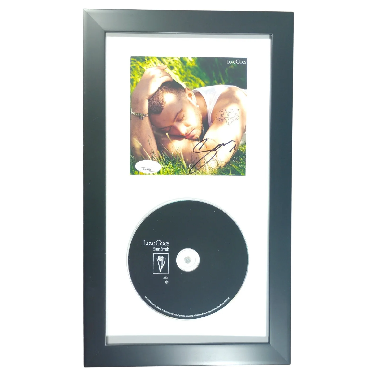 Sam Smith — Sam Smith Signed Love Goes Album CD Cover Booklet Framed Display JSA COA Music