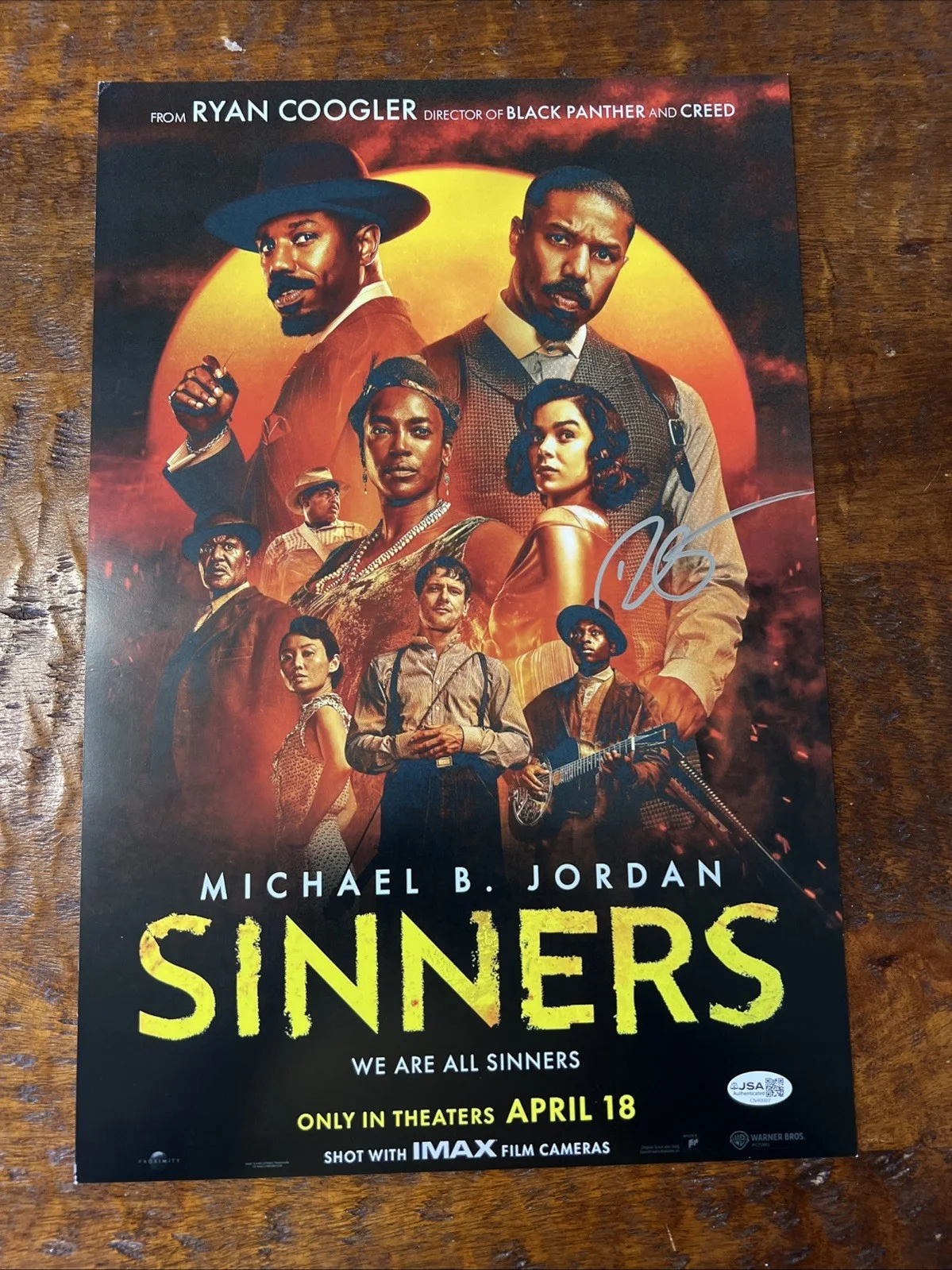 Ryan Coogler — Ryan Coogler Signed 12x18 Sinners Movie Poster JSA Coa Autographed