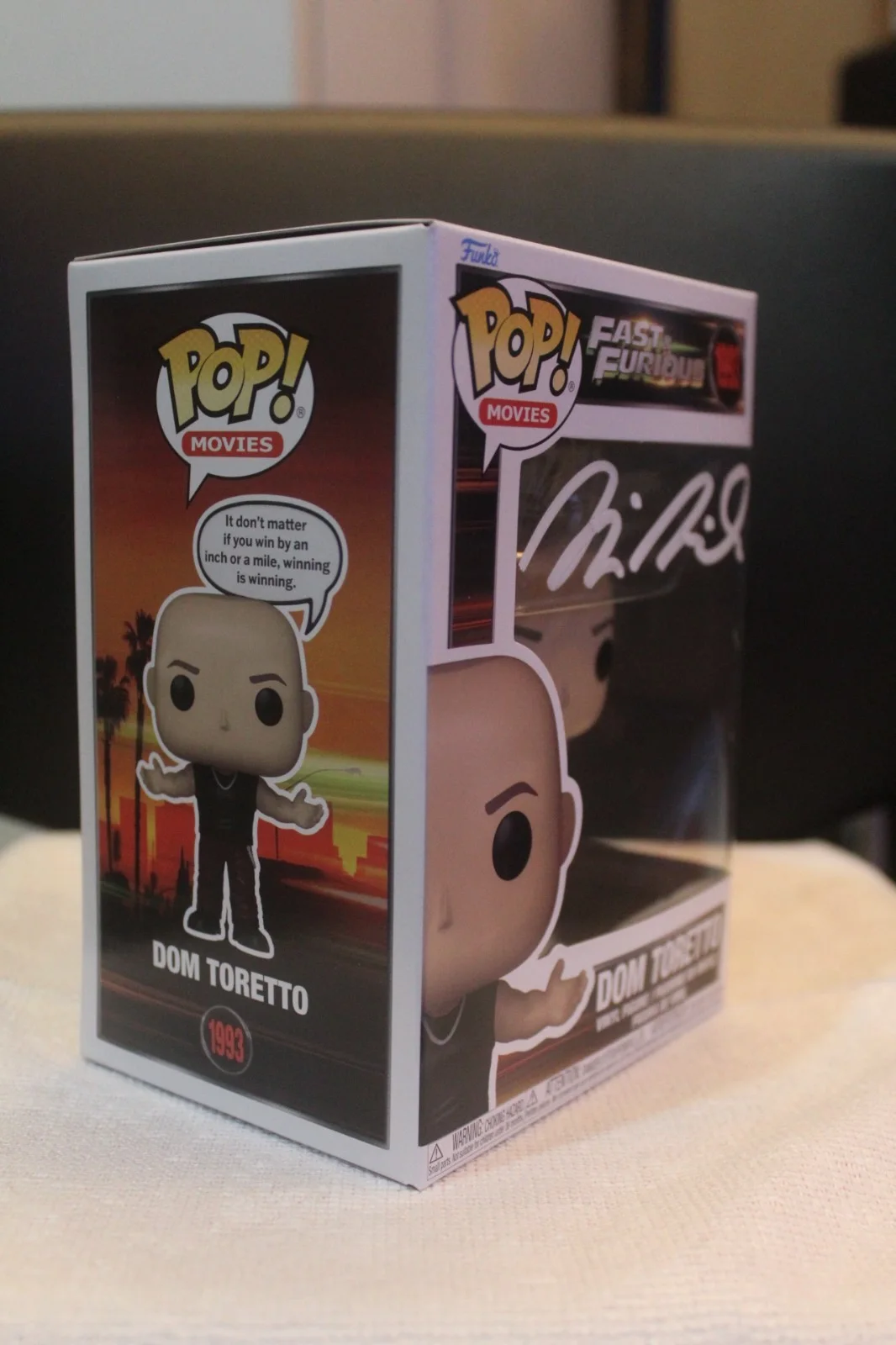 Vin Diesel — Signed Funko Pop Movies #1993 - Fast & Furious - Dom Toretto - Vin Diesel + COA, изображение 3