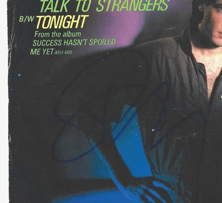 Rick Springfield SIGNED 7" Don't Talk To Strangers Tonight Vinyl Record #1 COA, image 2