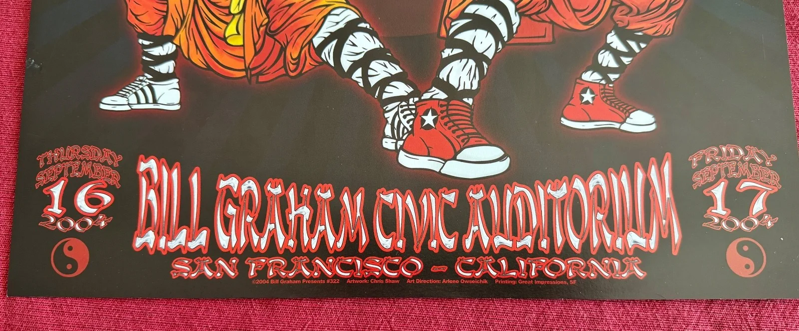 Autographed BEASTIE BOYS Poster - Bill Graham Civic - Sept. 2004 - Mint Cond., изображение 4