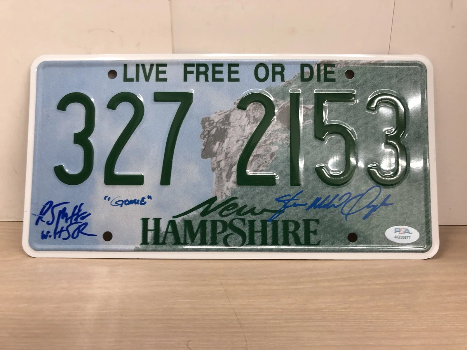 RJ Mitte & Steven Michael Quezada — RJ Mitte & Steven Michael Quezada Signed License Plate Breaking Bad Auto PSA CoA