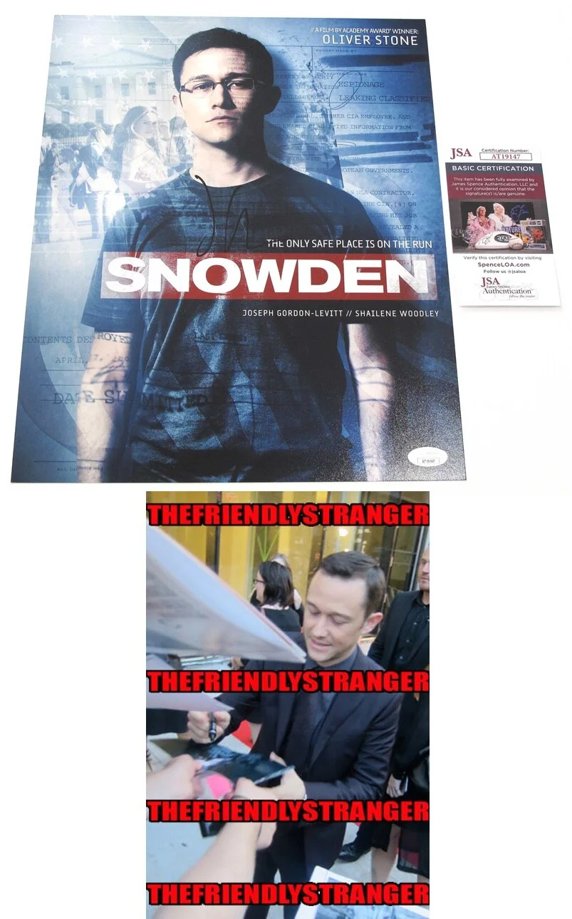 JOSEPH GORDON-LEVITT — Joseph Gordon-Levitt signed "SNOWDEN" 11x14 Photo x Dark Knight Rises JSA COA