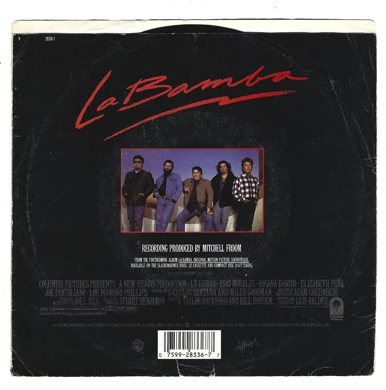 Los Lobos REAL hand SIGNED 7" La Bamba Vinyl Record Single COA Autographed, image 2