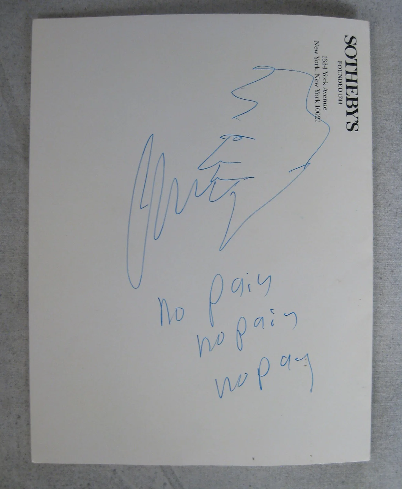 Charles Fleisher — Charles Fleischer Signed Roger Rabbit Sotheby's Auction Card 1989 Voice Actor, изображение 4