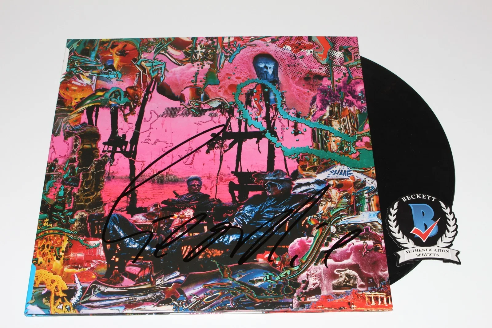 GEORDIE GREEP SIGNED BLACK MIDI 'HELLFIRE' VINYL RECORD ALBUM LP BECKETT BAS COA, изображение 2