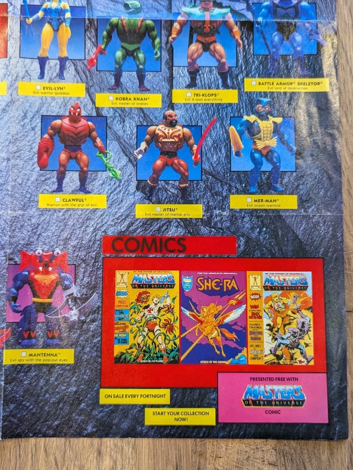 Vintage He Man Collectors Poster 1980s Rare MOTU, изображение 4