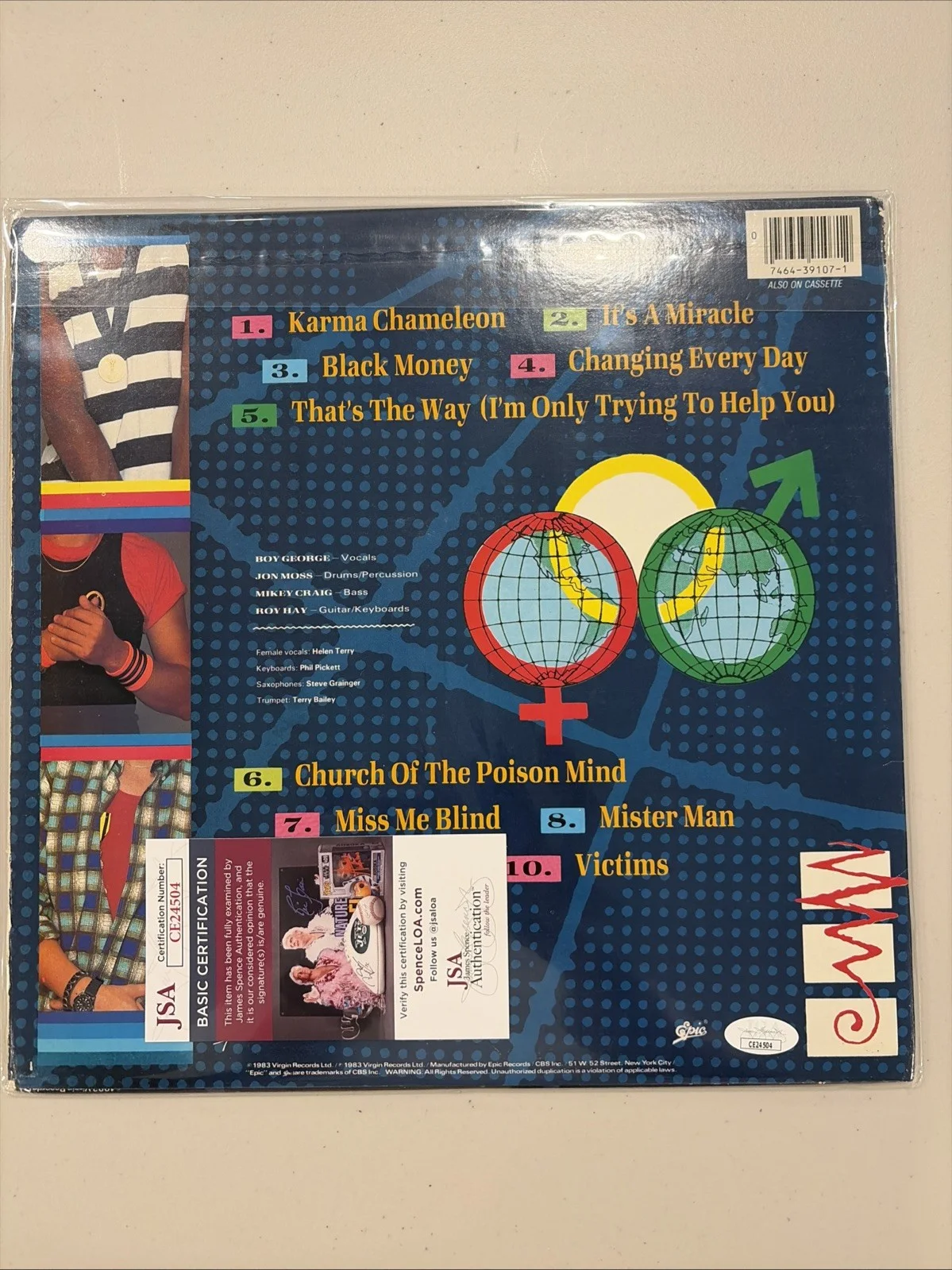 Boy George Culture Club Colour by Numbers Signed Vinyl Album JSA COA, изображение 2