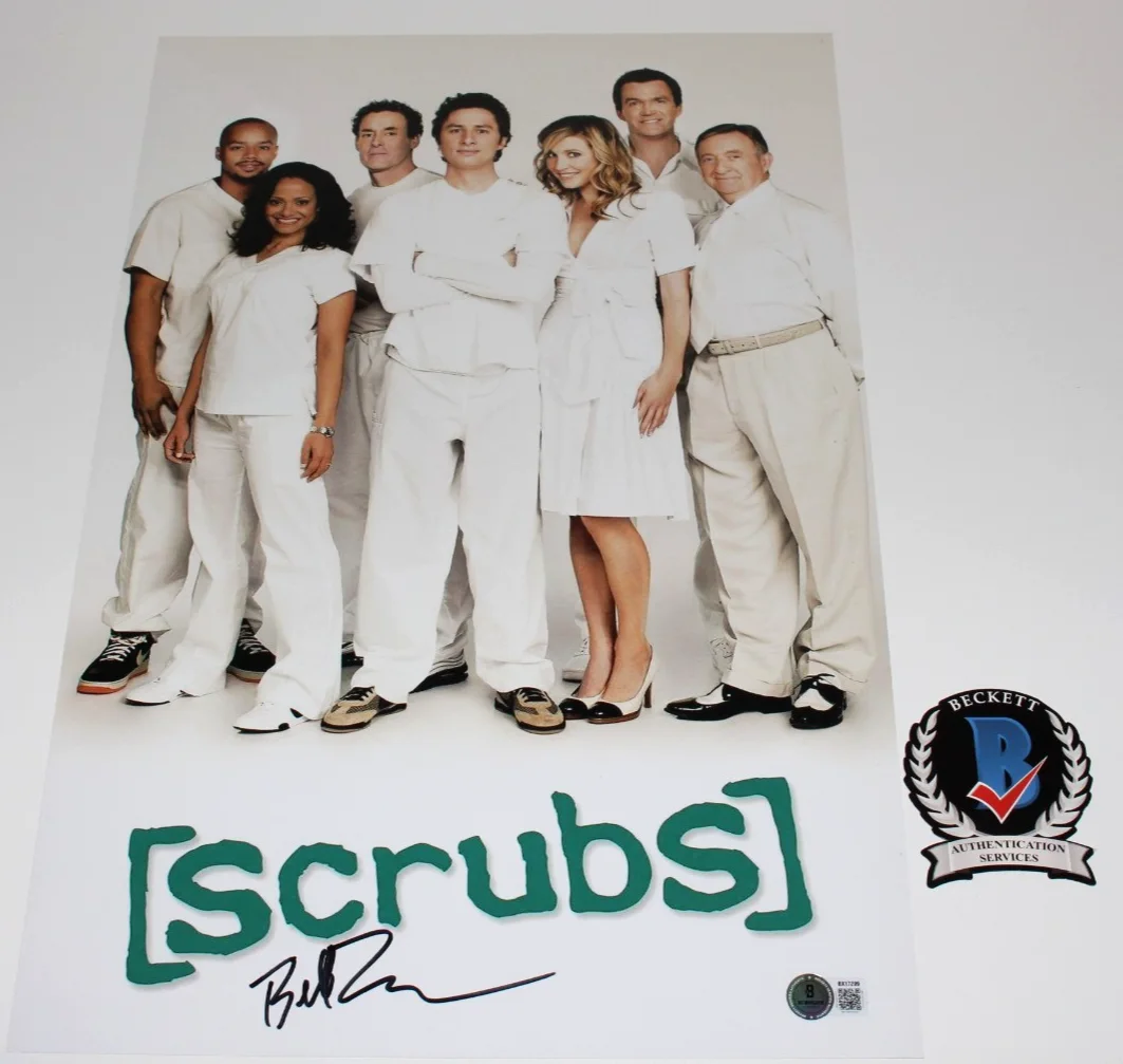BILL LAWRENCE SHOW CREATOR & WRITER SIGNED SCRUBS 12x18 POSTER 2 BECKETT BAS COA, изображение 2