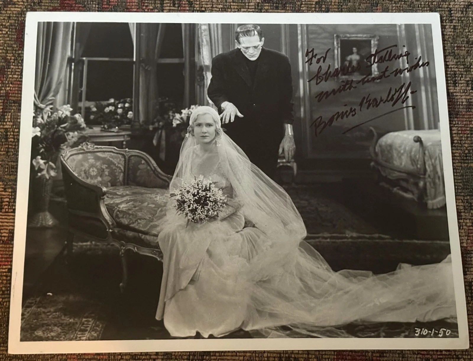 Boris Karloff — Extremely Rare Boris KARLOFF SIGNED Frankenstein 8x10 B&W Framed Photo with COA!, изображение 3