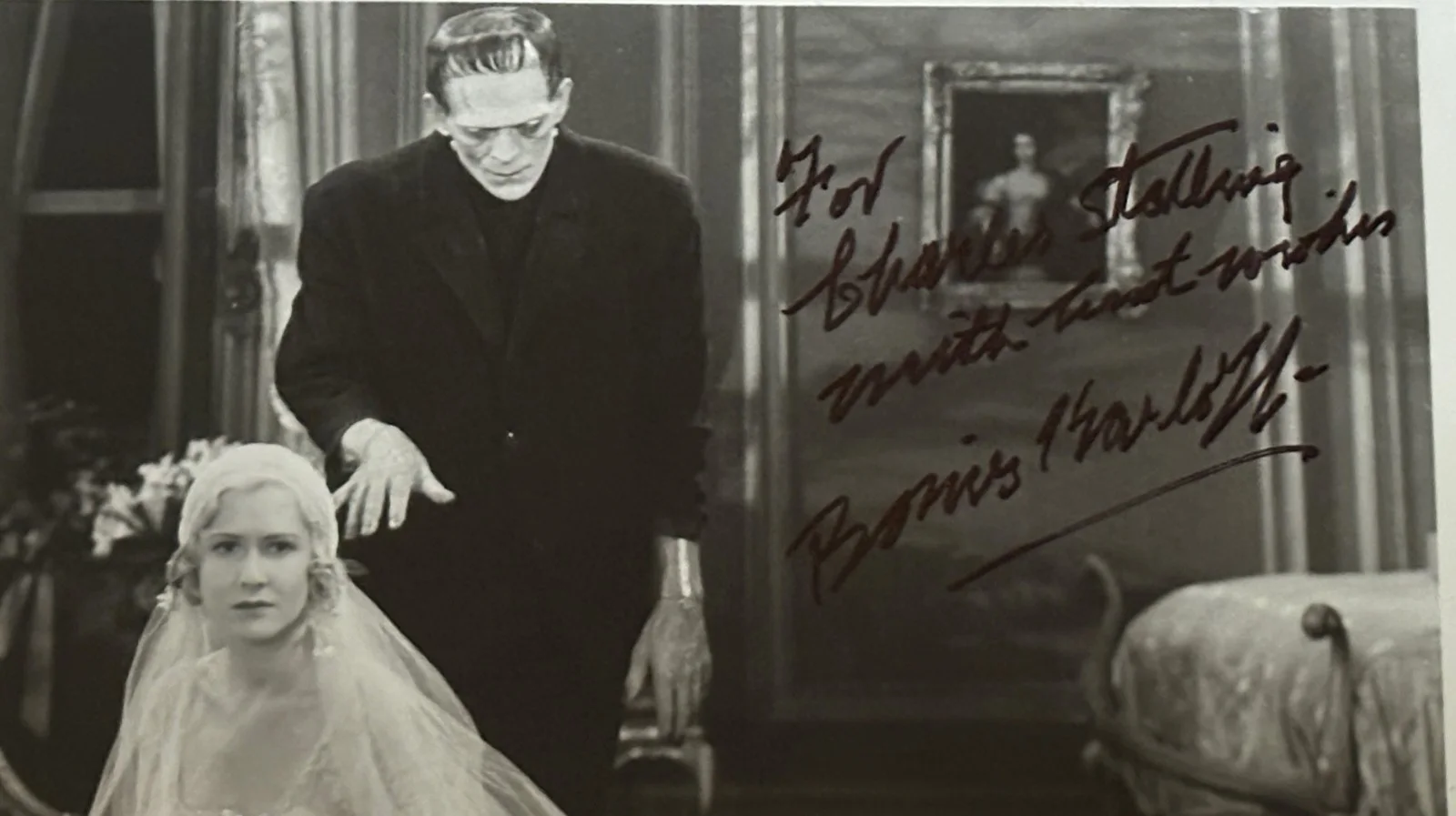 Boris Karloff — Extremely Rare Boris KARLOFF SIGNED Frankenstein 8x10 B&W Framed Photo with COA!, изображение 4