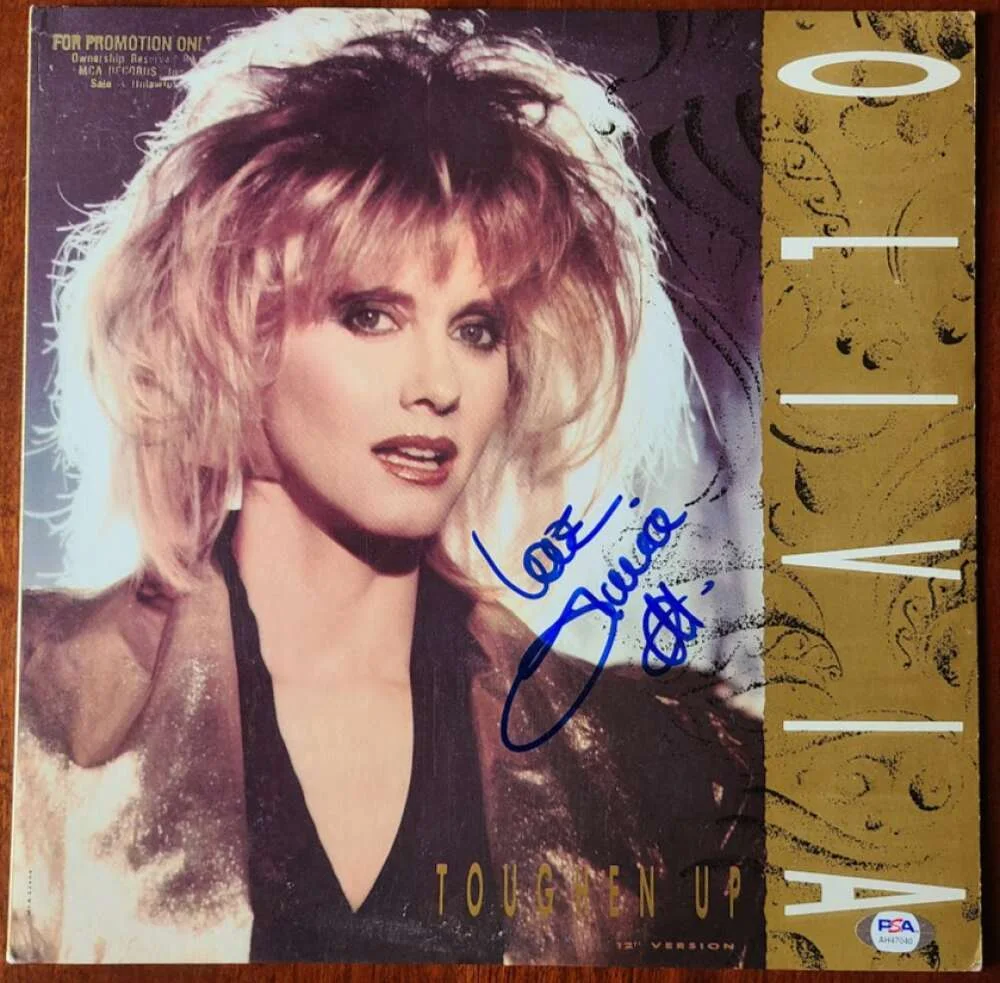 Olivia Newton John — Olivia Newton John PSA DNA Coa Signed Toughen Up Record Album Cover Autograph