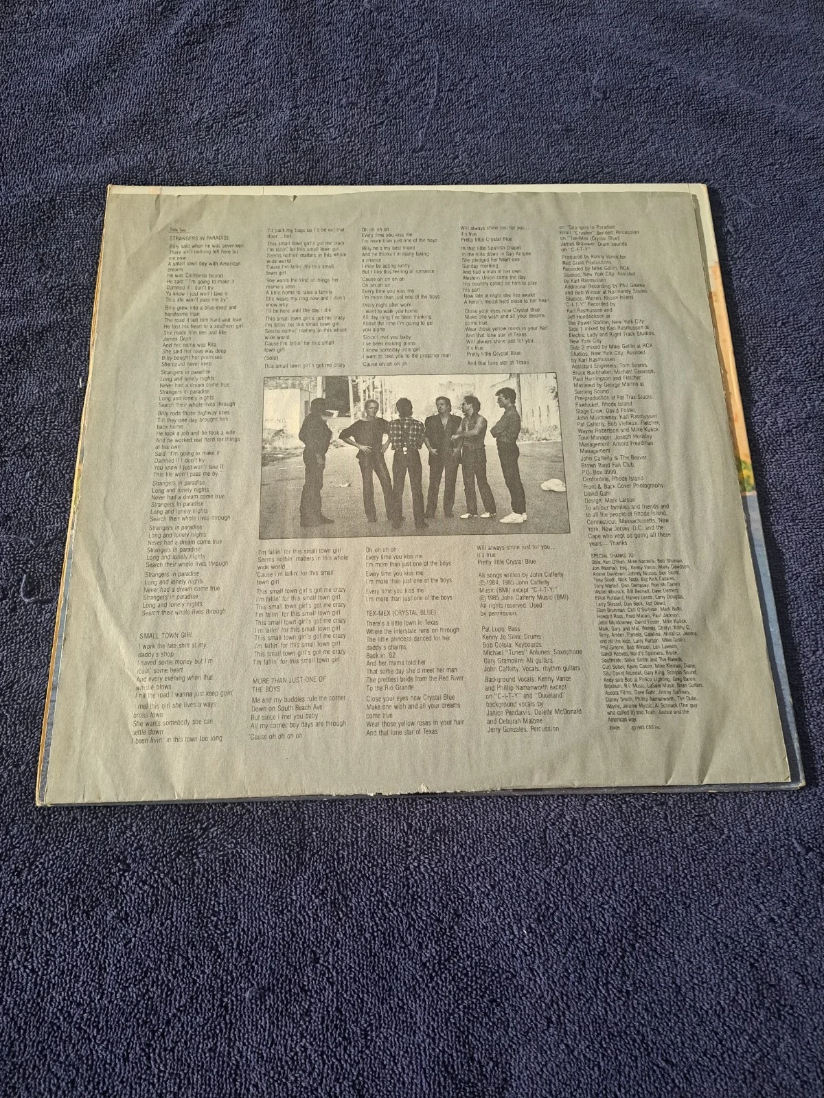 JOHN CAFFERTY & THE BEAVER BROWN BAND SIGNED "TOUGH ALL OVER" LP VINYL PSA COA, image 4