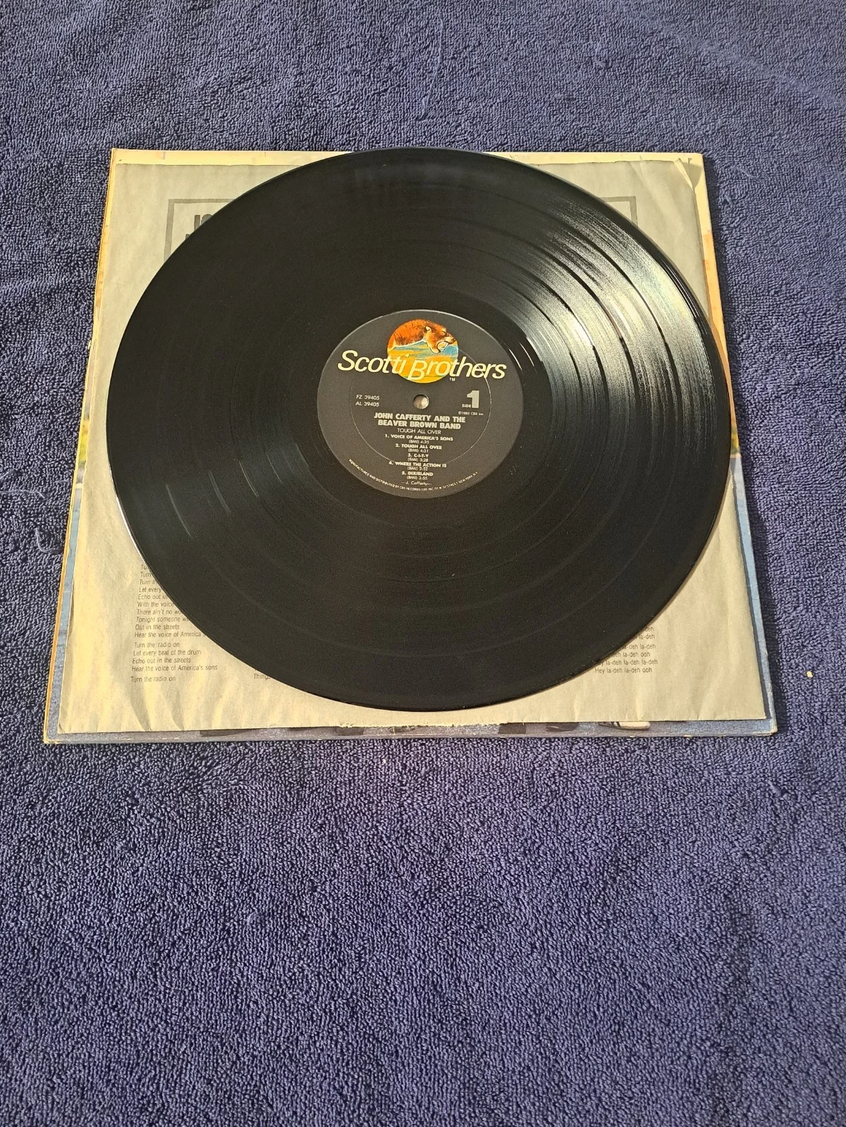 JOHN CAFFERTY & THE BEAVER BROWN BAND SIGNED "TOUGH ALL OVER" LP VINYL PSA COA, image 5