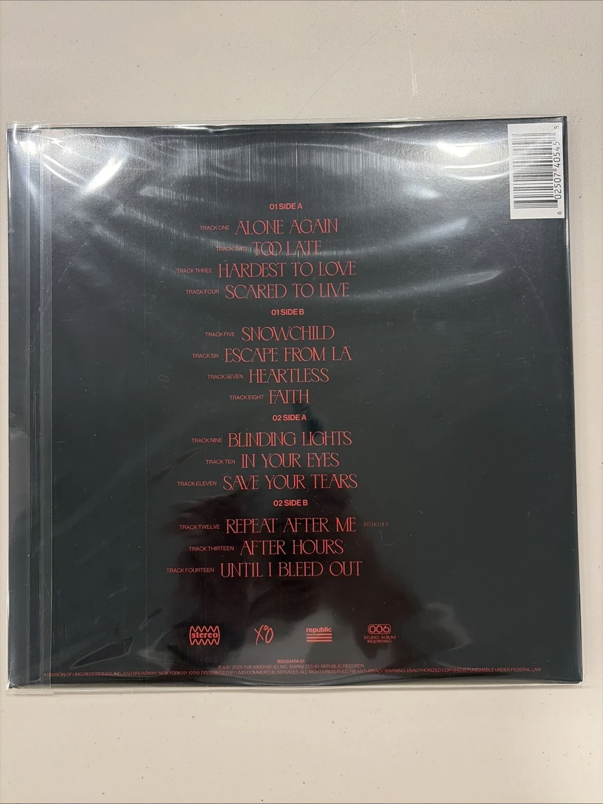 The Weeknd After Hours Vinyl Record 2xLP Signed Edition JSA, image 3