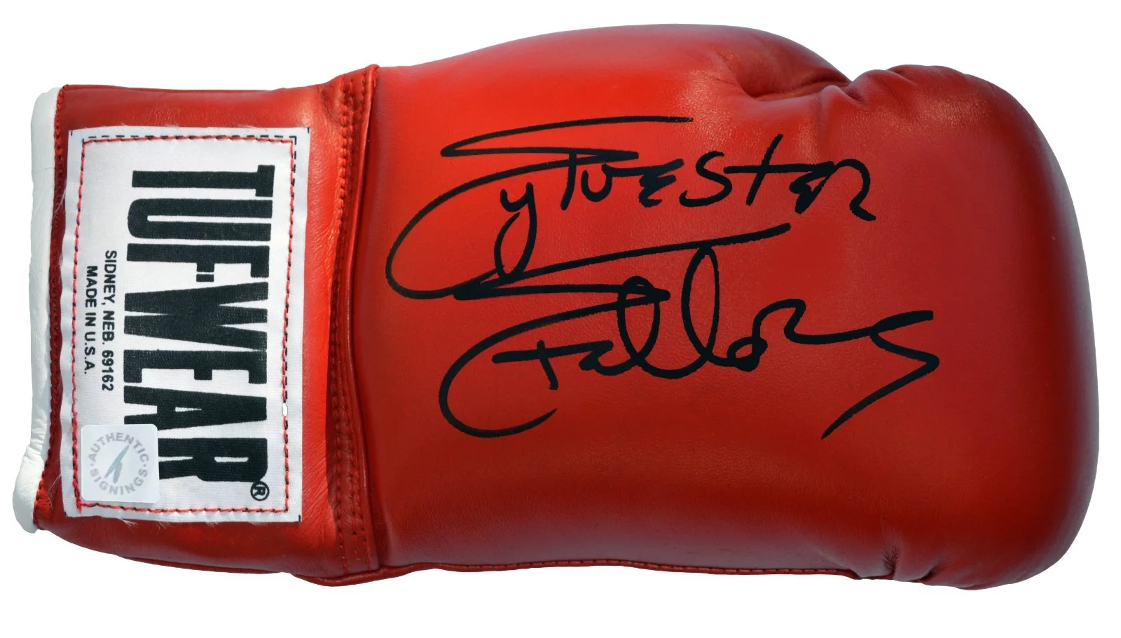 Sylvester Stallone — Sylvester Stallone Rocky Balboa Autographed Tuf Wear Red Glove ASI Proof