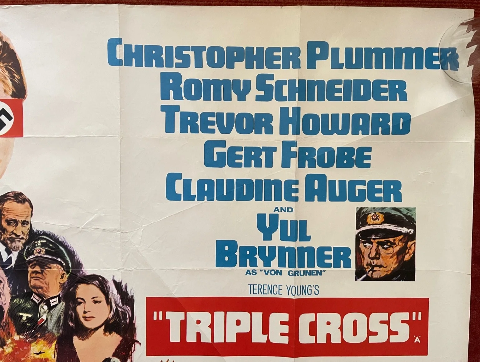 TRIPLE CROSS (1966) Original UK Quad WW2 Movie Film Poster Claudine Auger, изображение 3