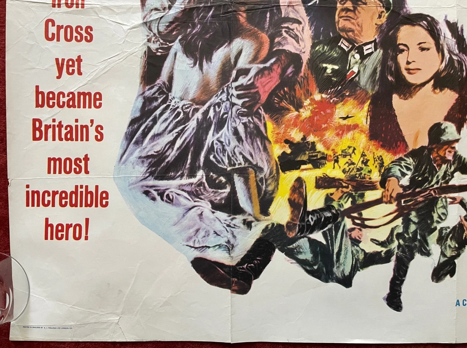 TRIPLE CROSS (1966) Original UK Quad WW2 Movie Film Poster Claudine Auger, изображение 4