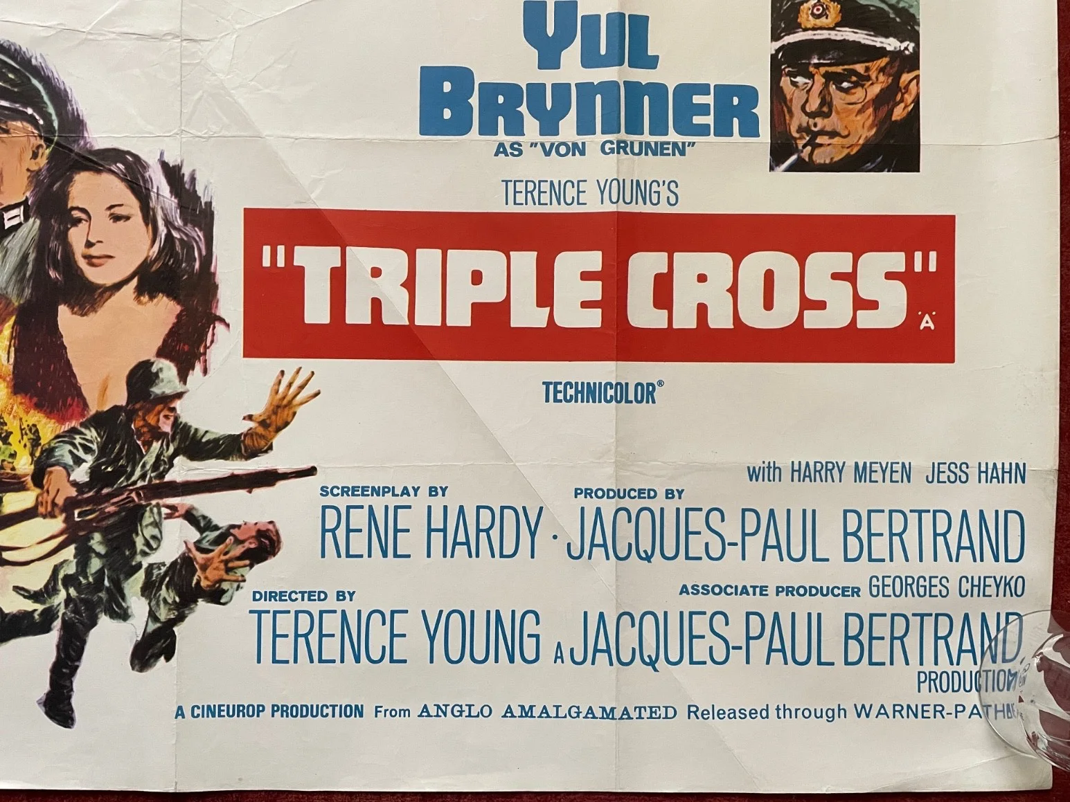 TRIPLE CROSS (1966) Original UK Quad WW2 Movie Film Poster Claudine Auger, изображение 5