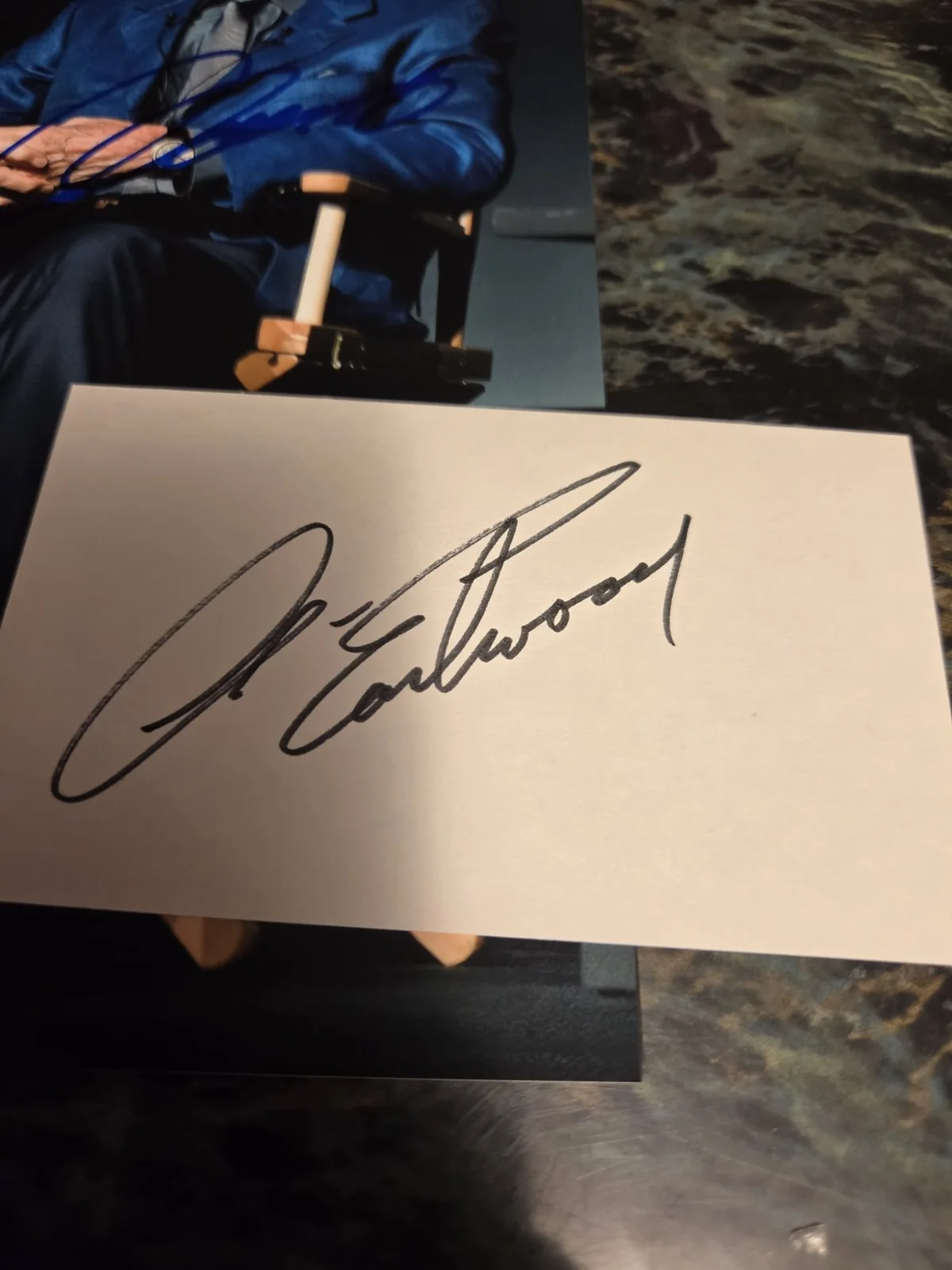 Lot Of (3) Clint Eastwood Autographs Photo And Index Card Signed, изображение 4