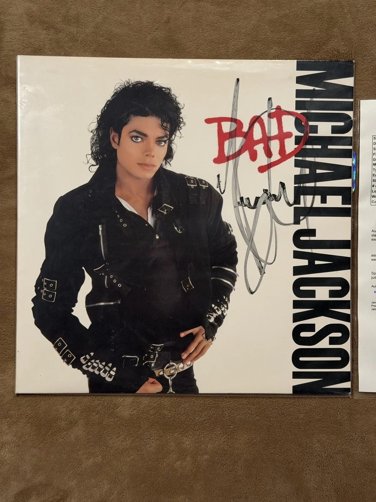 Michael Jackson Signed Bad Vinyl Promo Album JSA Autograph Authentic Thriller, изображение 2