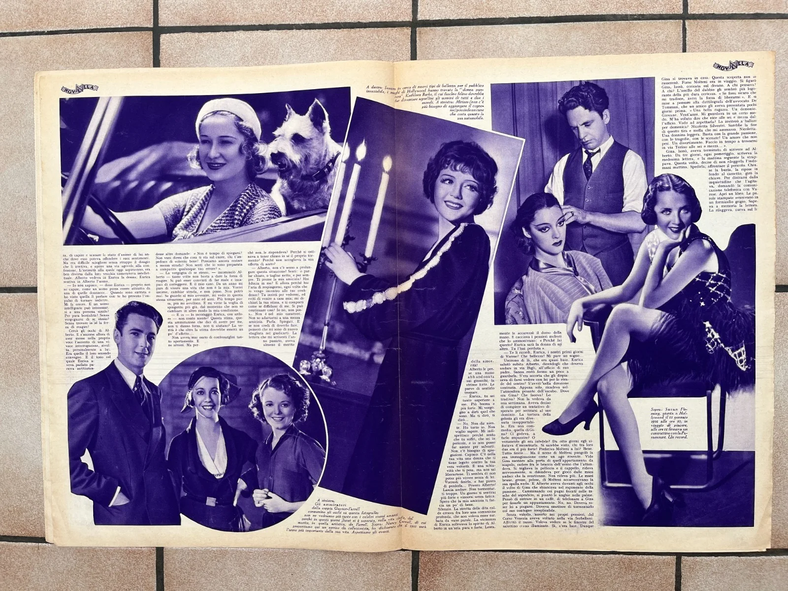 FRANCES DEE WYNNE GIBSON CLAUDETTE COLBERT MIRIAM HOPKINS Italian Mag 1933, изображение 3