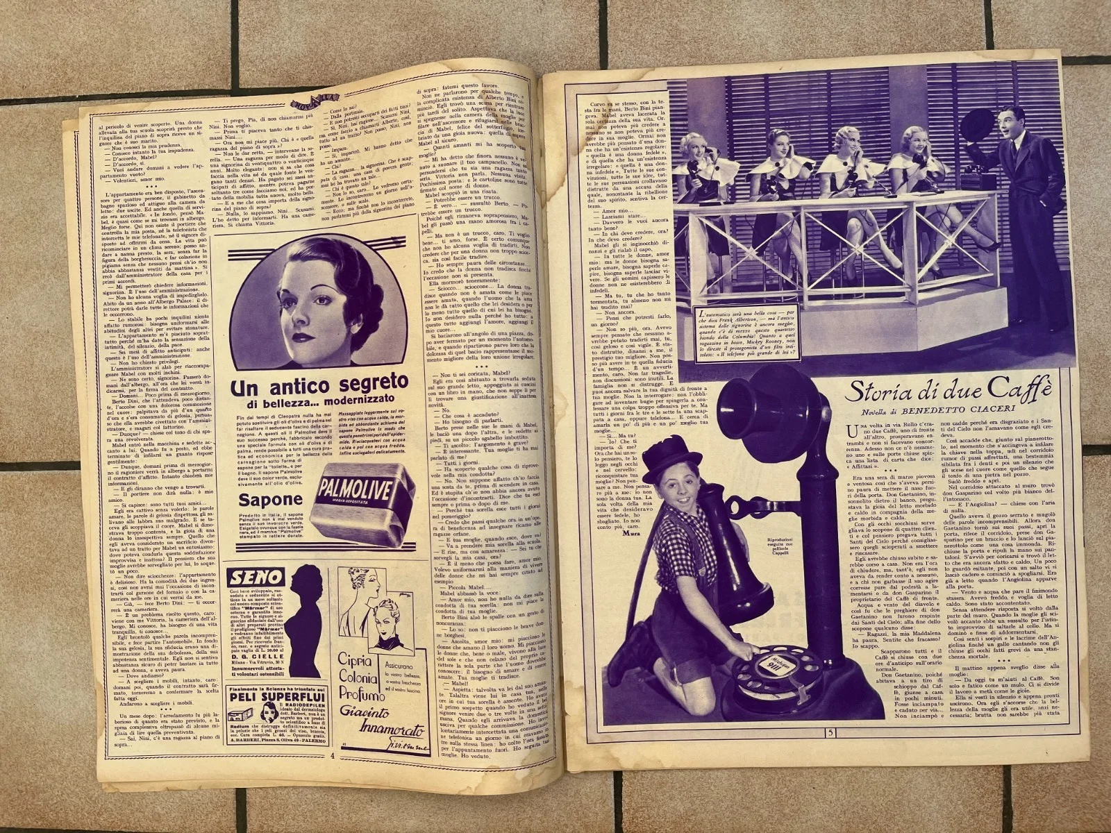 Vintage NORMA SHEARER MARCELLE CHANTAL ROMAN NOVARRO Italian Mag 1934, изображение 5