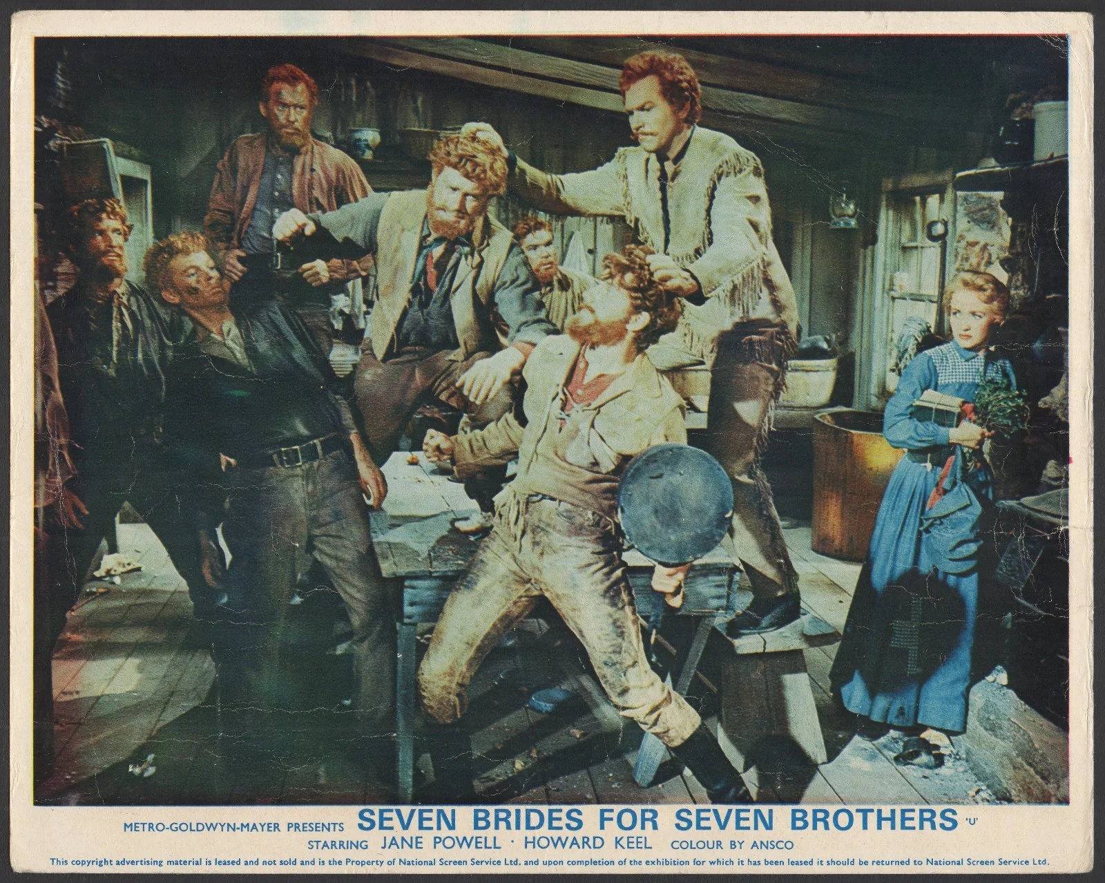 SEVEN BRIDES FOR SEVEN BROTHERS 1954 Jane Powell Howard Keel UK 10x8 LOBBY CARDS, изображение 2