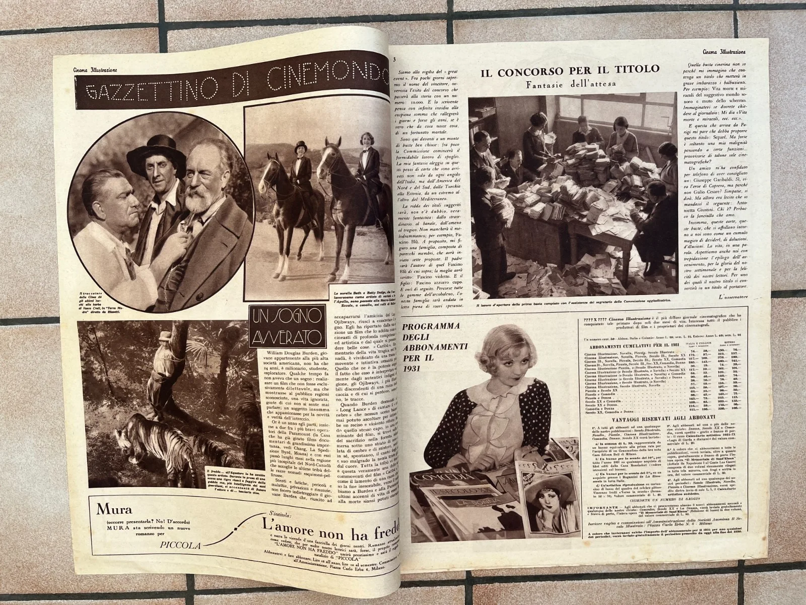 Vintage MYRNA LOY MARY BRIAN DORIS HILL 'Cinema Illustrazione' Italian Mag 1930, изображение 4