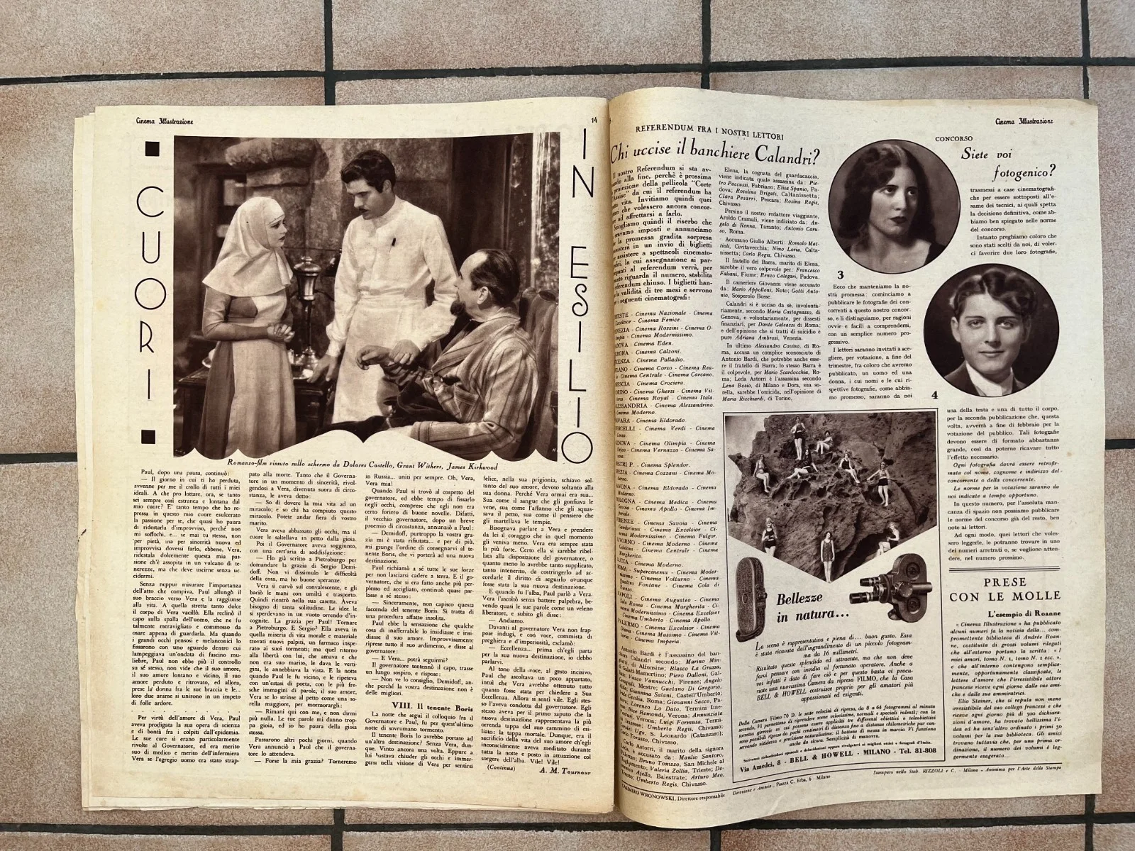 Vintage MYRNA LOY MARY BRIAN DORIS HILL 'Cinema Illustrazione' Italian Mag 1930, изображение 5
