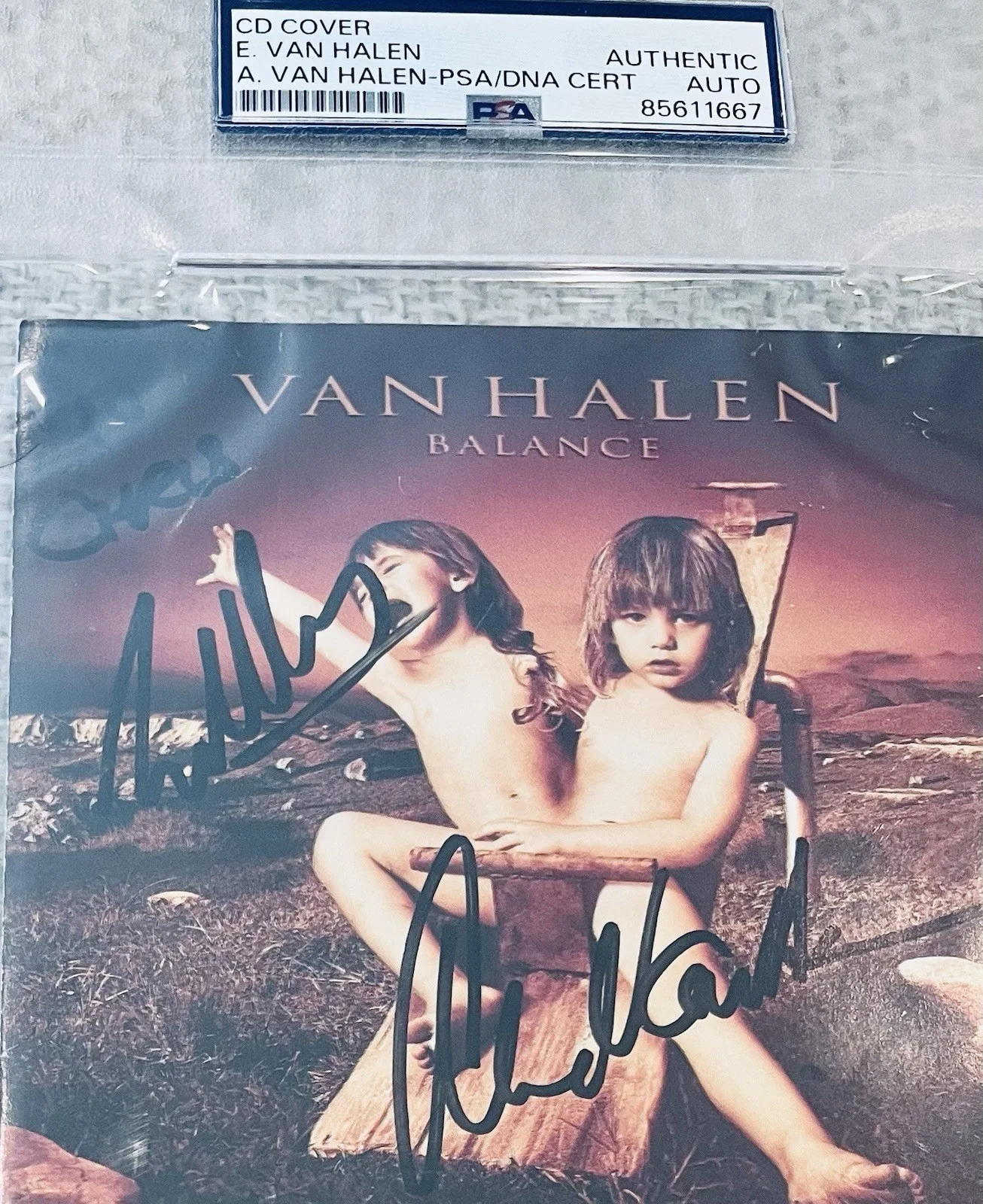Eddie & Alex Van Halen Signed 1995 CD Cover Balance Nice Autograph PSA/DNA RARE, image 2