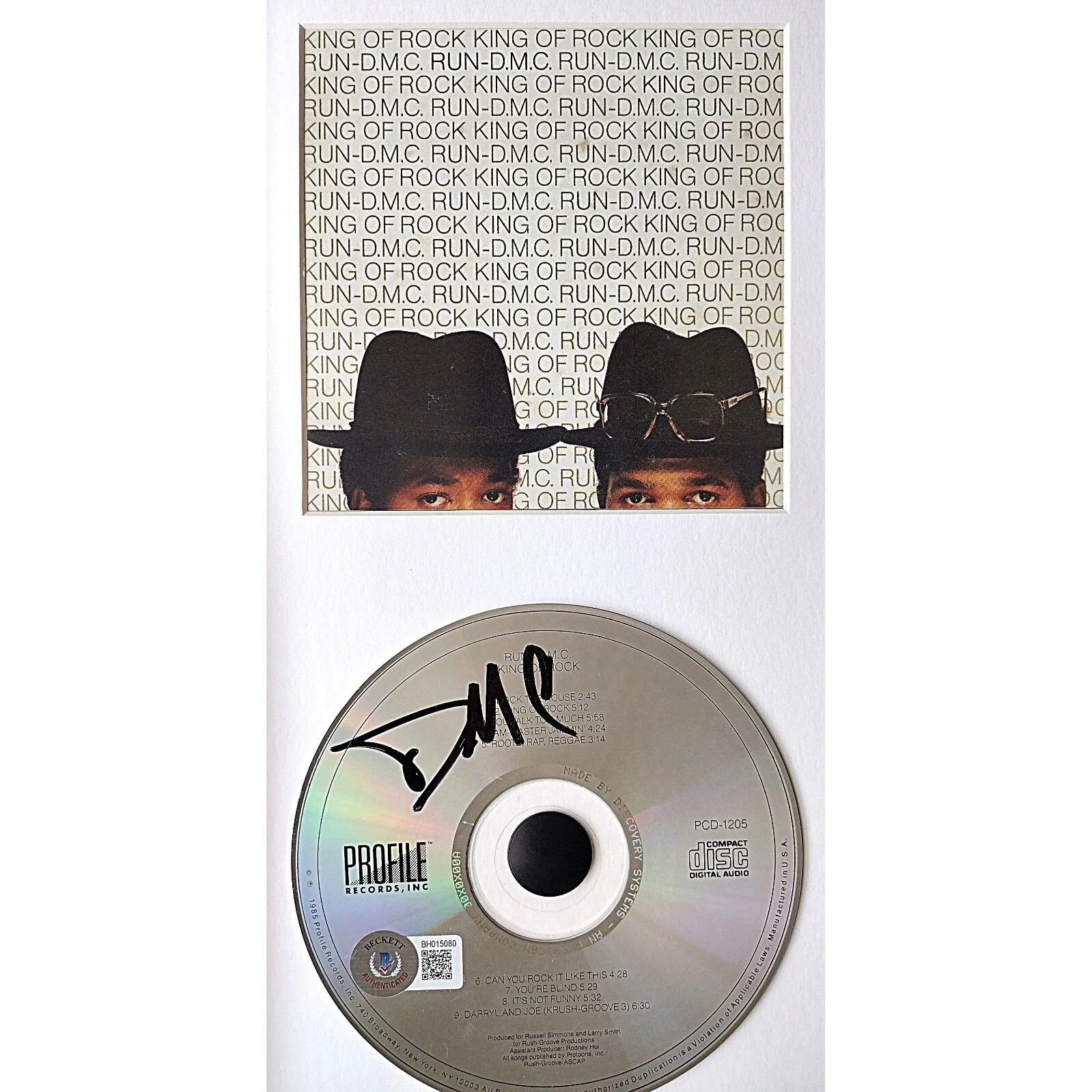 Darryl DMC McDaniels — Run DMC Signed King of Rock CD Framed Beckett BAS COA Darryl McDaniels Hip Hop, изображение 3