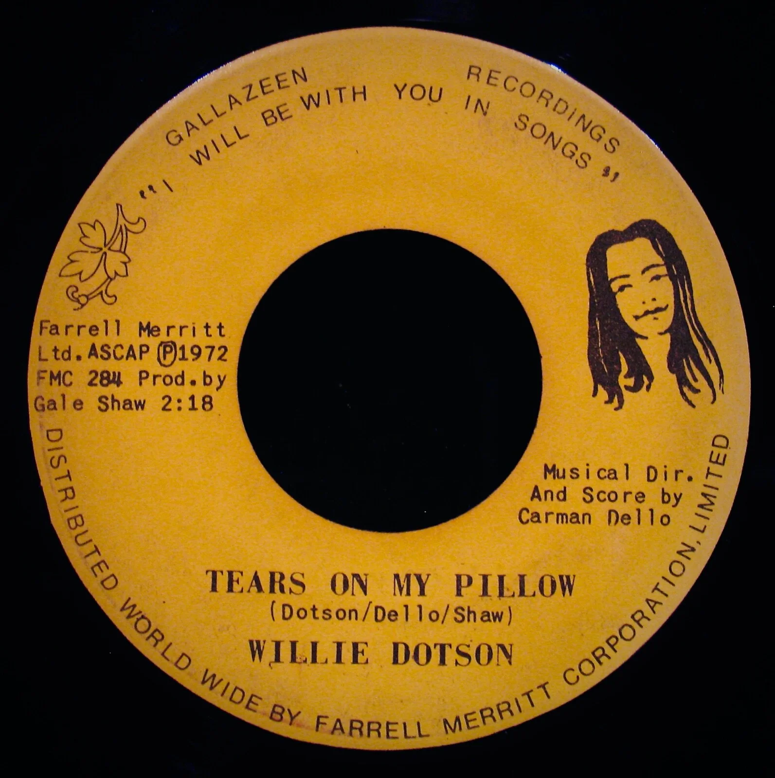 WILLIE DOTSON~One More Time~Autographed Soul 45~GALLAZEEN #FMC 283, image 2