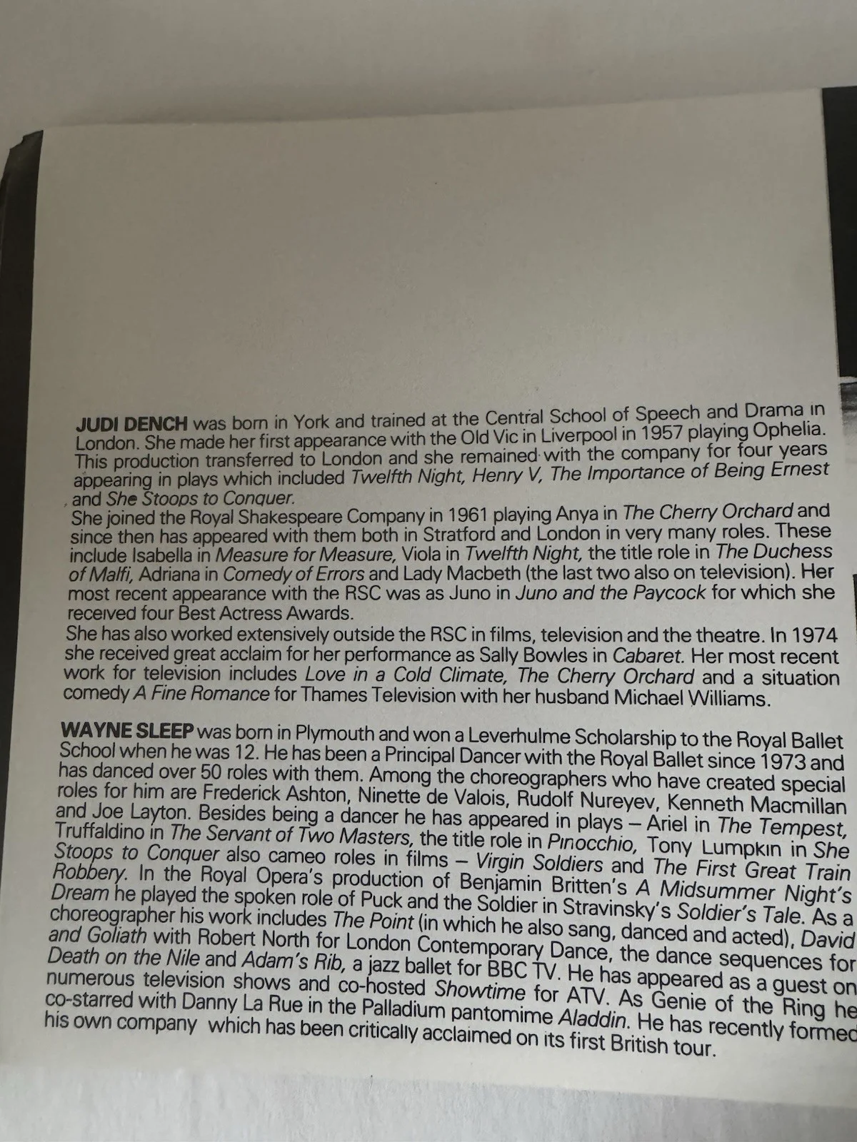 CATS 1981 Original Cast Program London w Judi Dench + Elaine Paige Insert ~ RARE, изображение 4