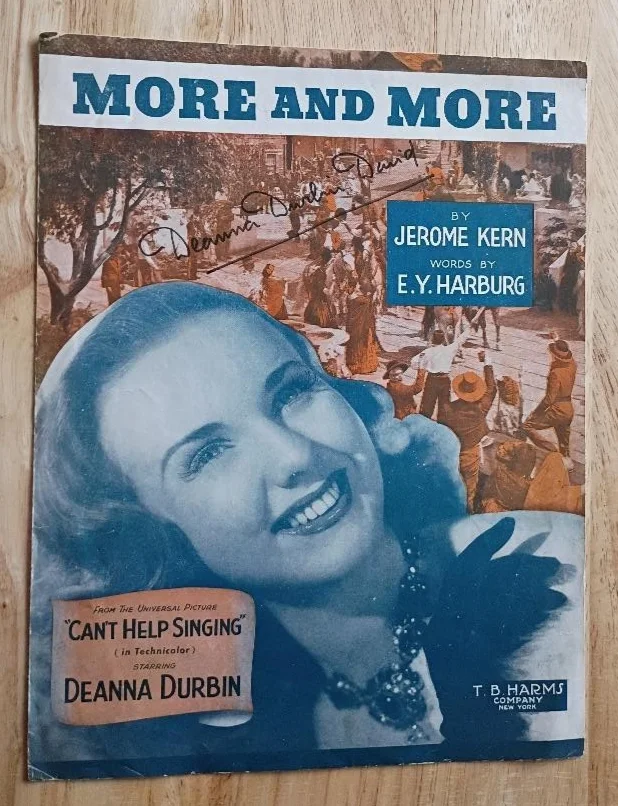 Deanna Durbin — ROSE MARIE And DEANNA DURBIN Singed Sheet Music-Child Singing Stars, изображение 2