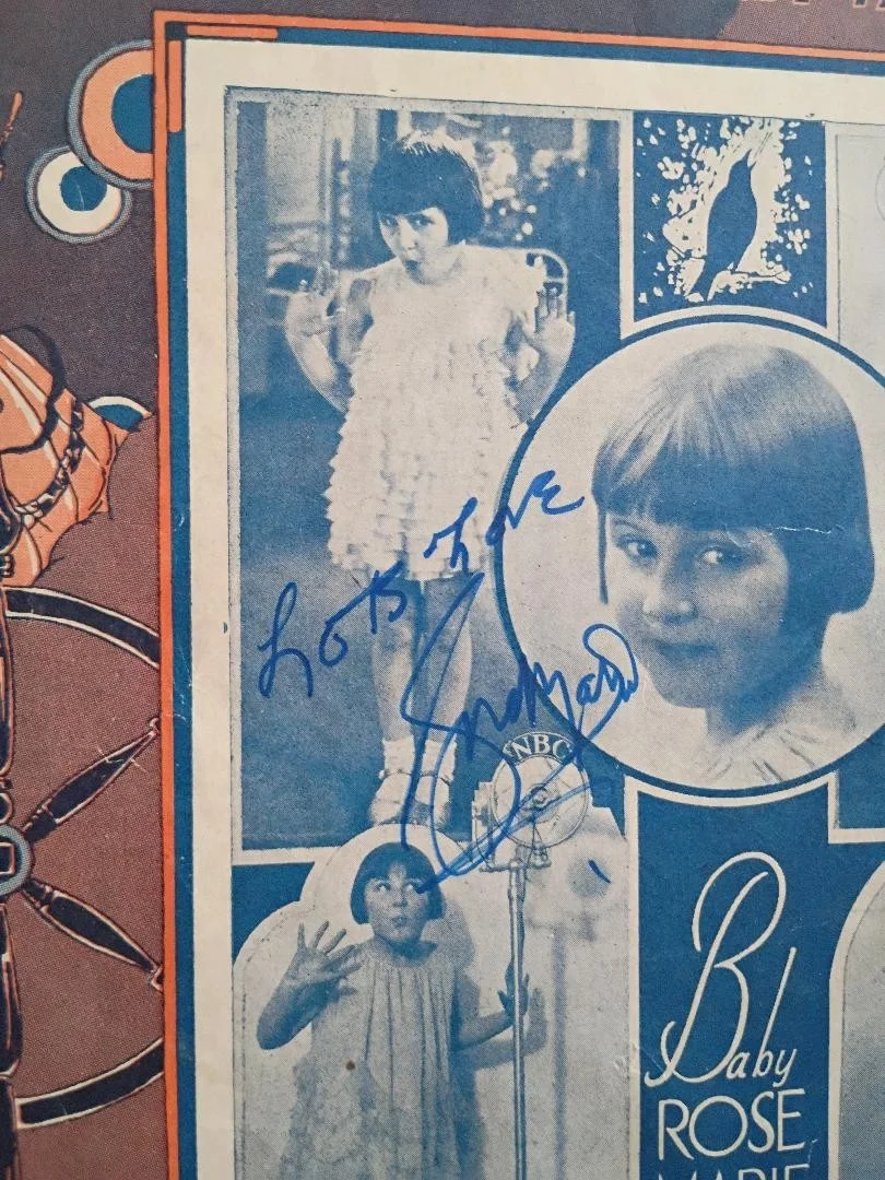 Deanna Durbin — ROSE MARIE And DEANNA DURBIN Singed Sheet Music-Child Singing Stars, изображение 3