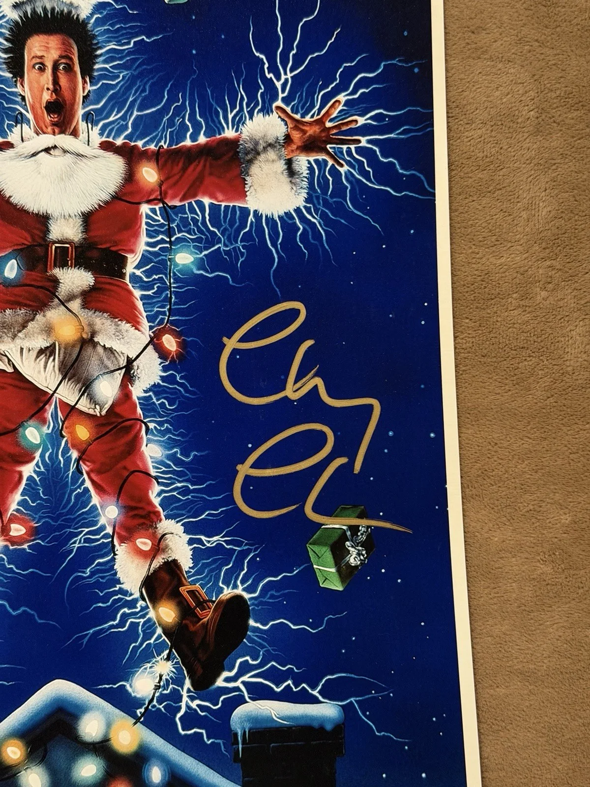Chevy Chase — Chevy Chase Beverly D’Angelo Signed 11x17 Mini Poster Christmas Vacation BAS, image 2