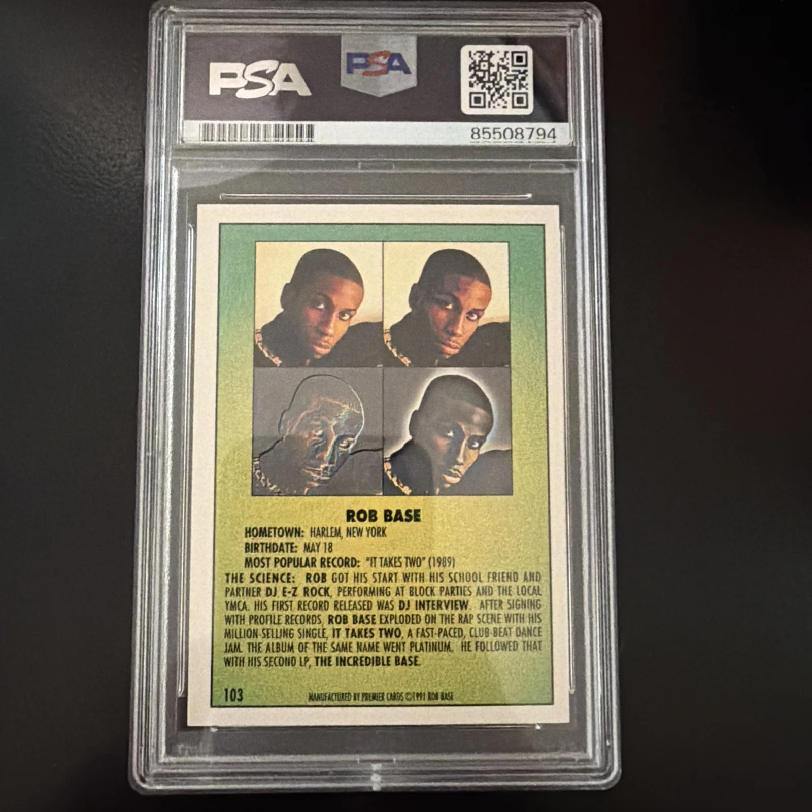ROB BASE SIGNED Card PSA/DNA Authentic Auto Slabbed RAP PACK HIP HOP, image 2