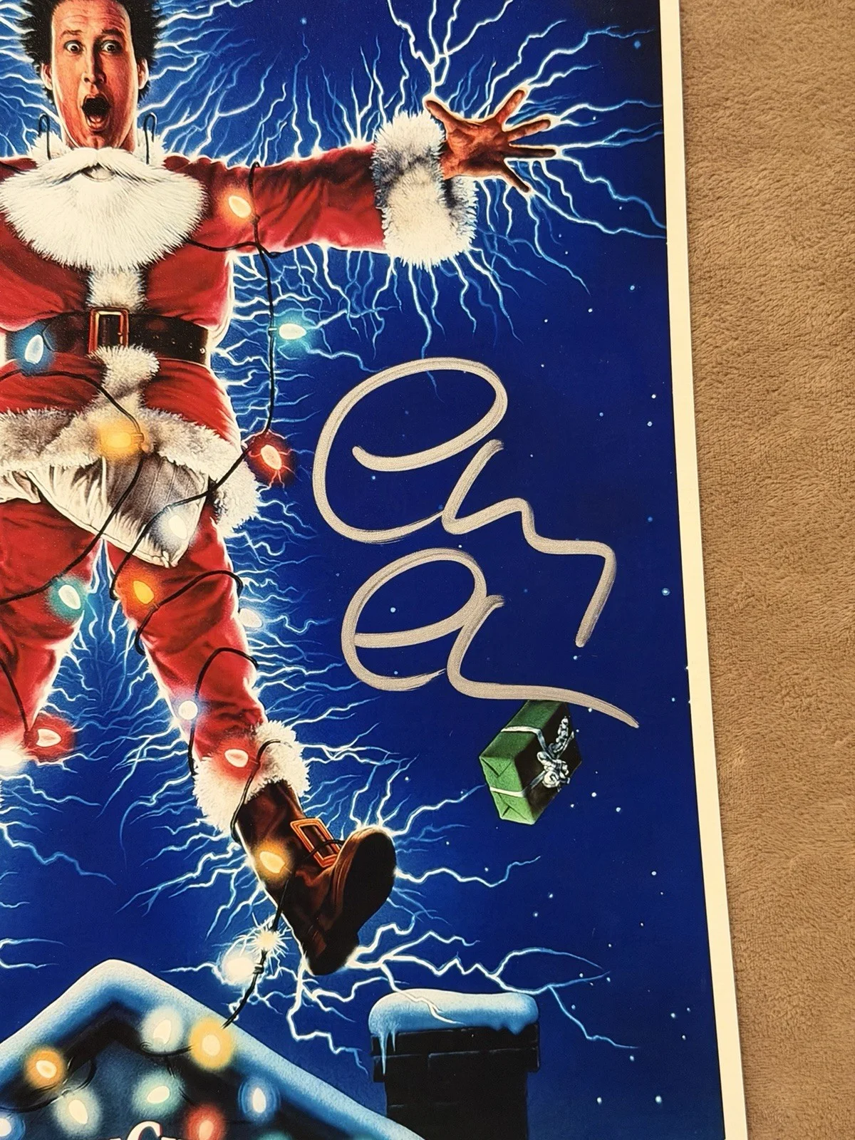 Chevy Chase — Chevy Chase Beverly D’Angelo Signed 11x17 Mini Poster Christmas Vacation BAS, image 2
