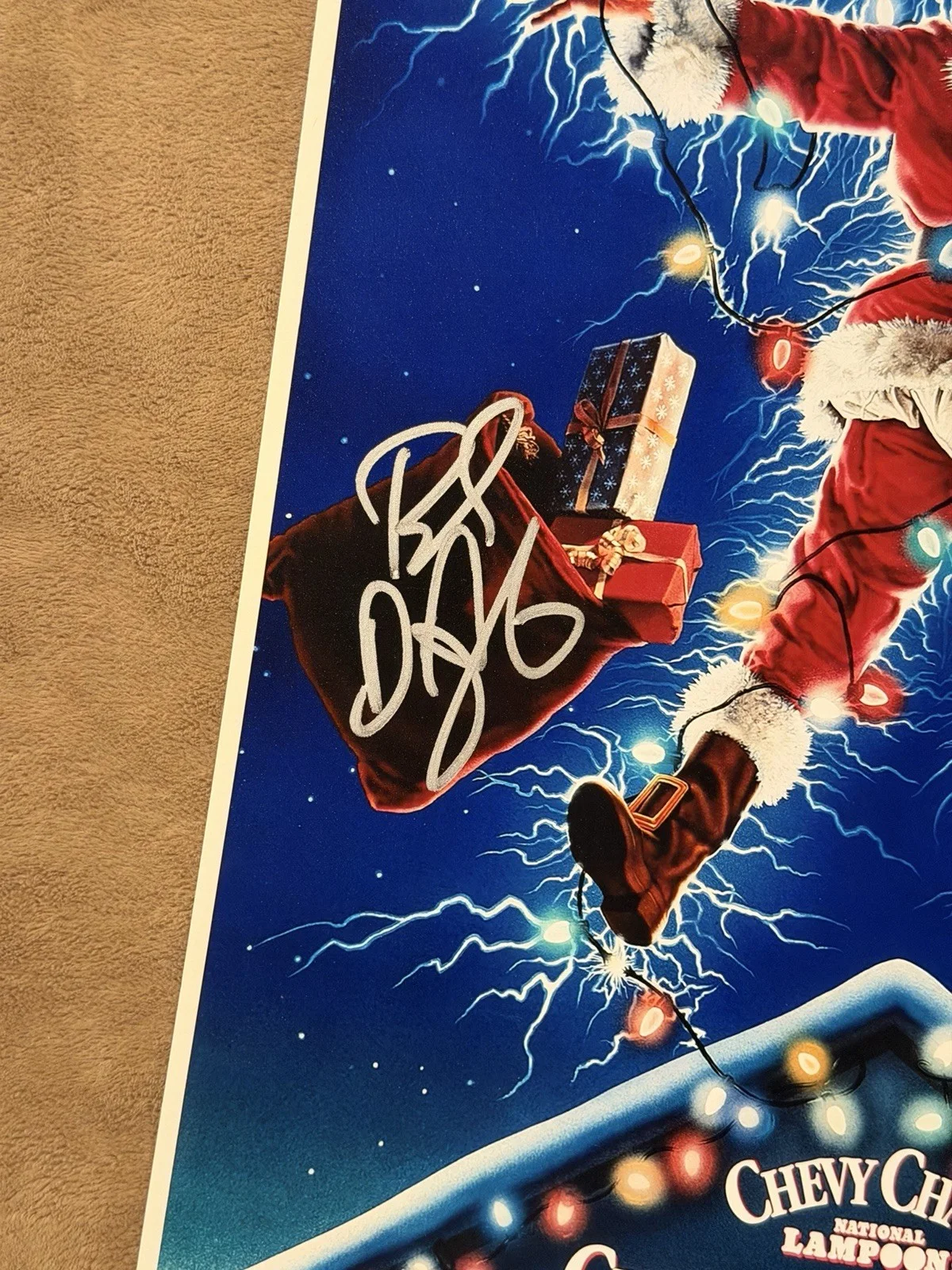 Chevy Chase — Chevy Chase Beverly D’Angelo Signed 11x17 Mini Poster Christmas Vacation BAS, image 3
