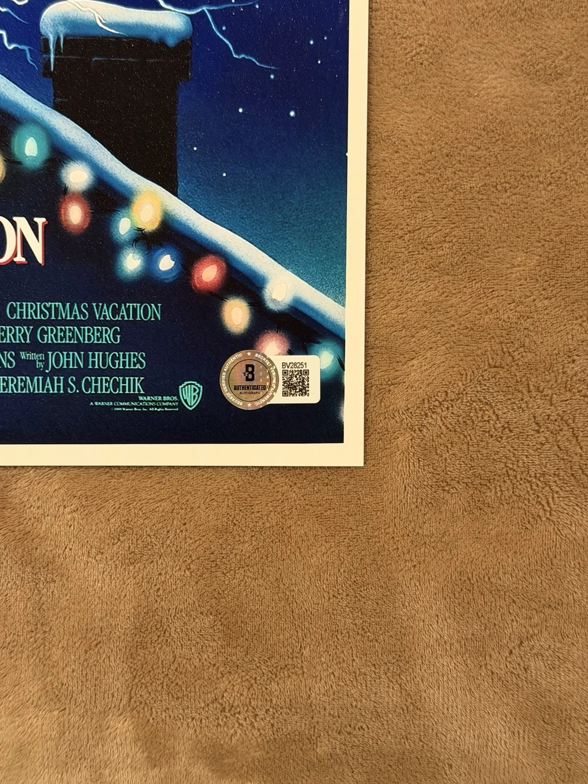 Chevy Chase — Chevy Chase Beverly D’Angelo Signed 11x17 Mini Poster Christmas Vacation BAS, image 4