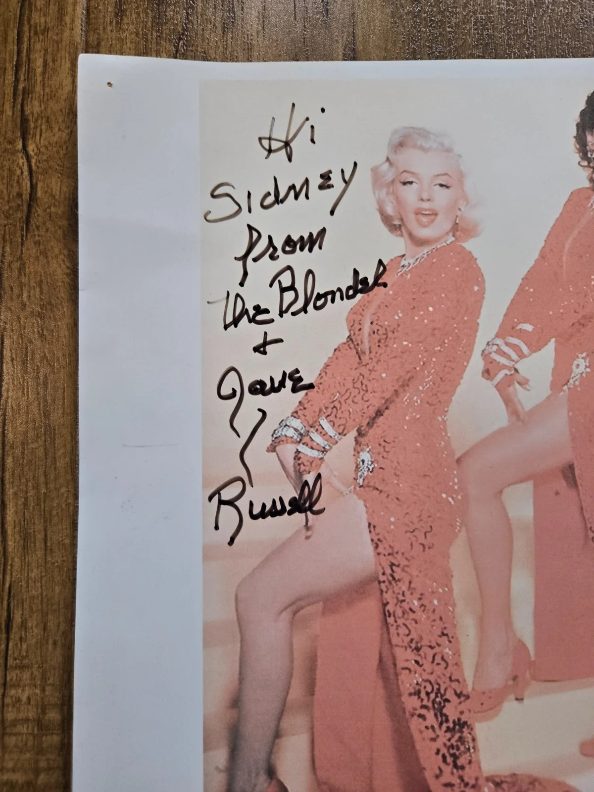 Jane Russell — Jane Russell Signed Autographed Photo W/ Marilyn Monroe No COA Gentlemen Prefer, изображение 3