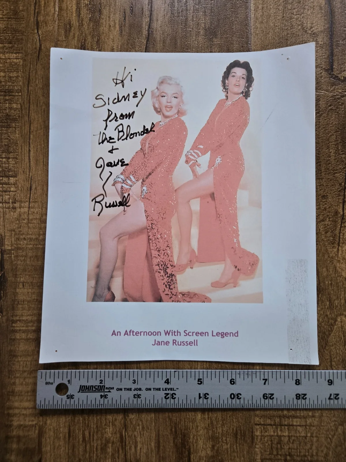 Jane Russell — Jane Russell Signed Autographed Photo W/ Marilyn Monroe No COA Gentlemen Prefer, изображение 5
