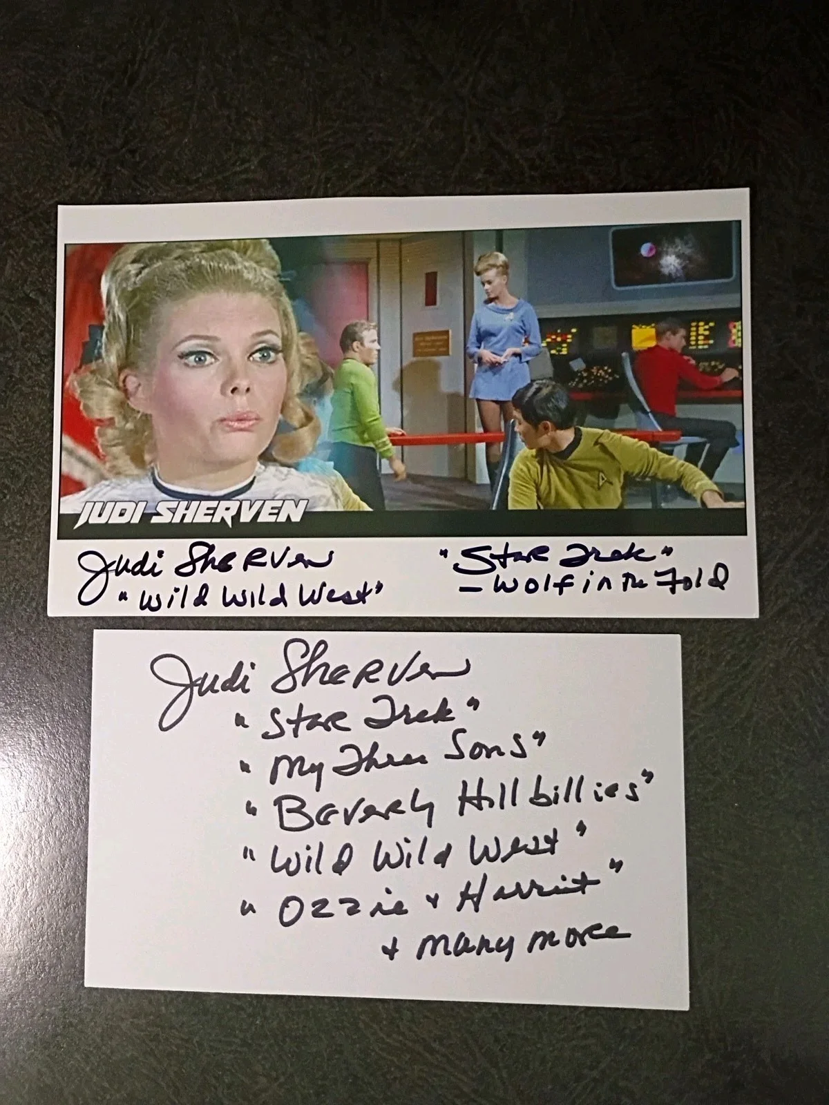 JUDI SHERVEN As NURSE — JUDI SHERVEN Hand Signed Autograph Photo & CARD - STAR TREK & BEVERLY HILLBILLYS