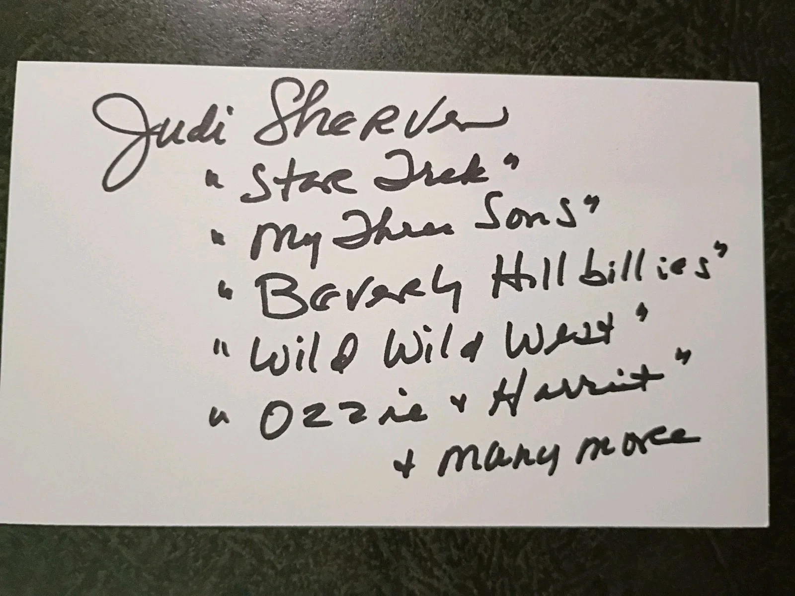 JUDI SHERVEN As NURSE — JUDI SHERVEN Hand Signed Autograph Photo & CARD - STAR TREK & BEVERLY HILLBILLYS, изображение 4