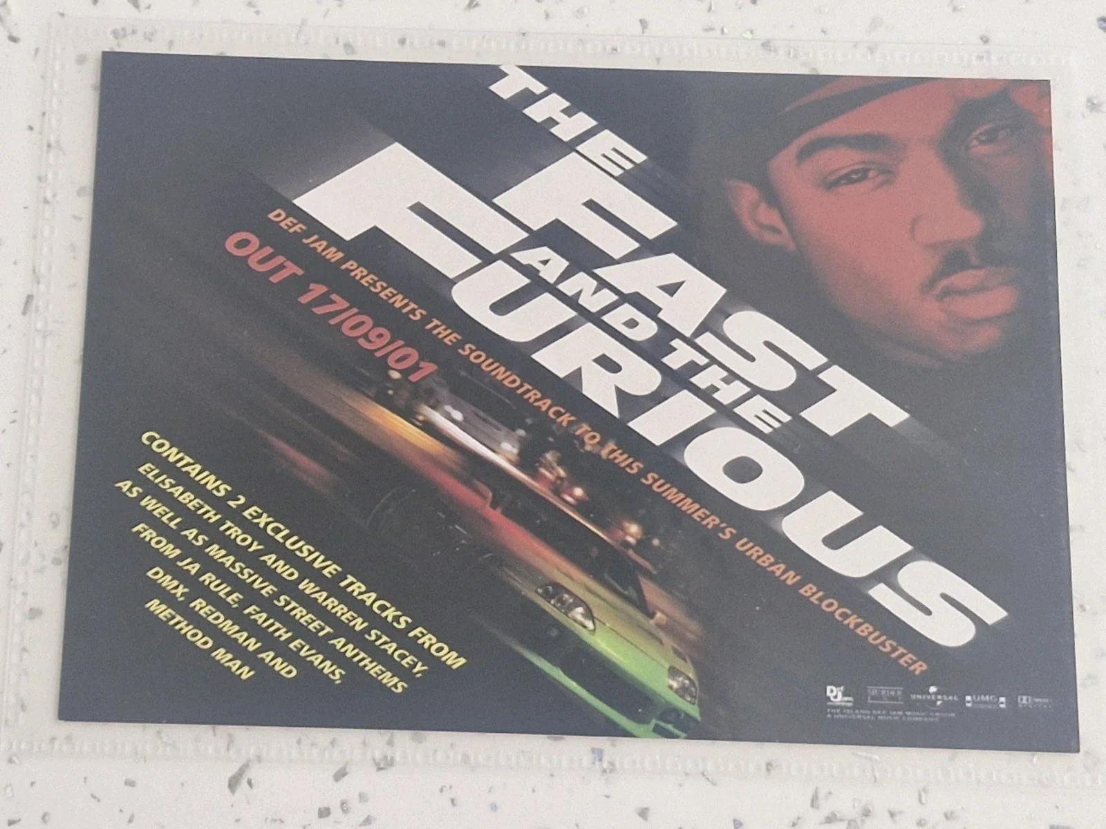 "THE FAST AND FURIOUS" POSTCARD 2001.VGC, image 3