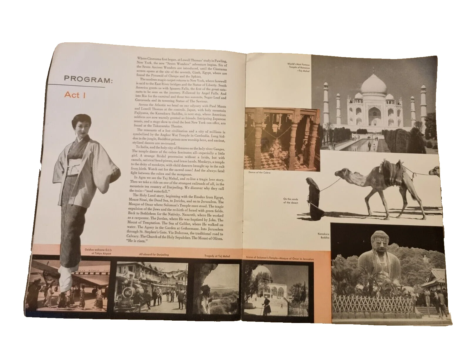 Vintage 1956 Seven Wonders of the World Cinerama Souvenir Program Lowell Thomas, изображение 5