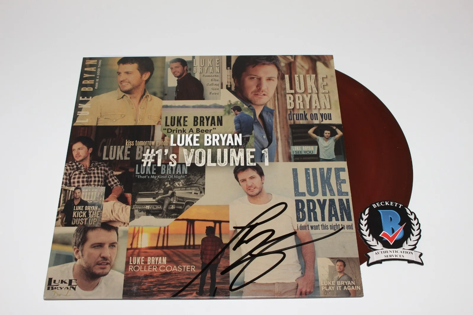 LUKE BRYAN SIGNED '#1'S VOLUME 1' ALBUM VINYL RECORD GREATEST HITS BECKETT COA, image 3