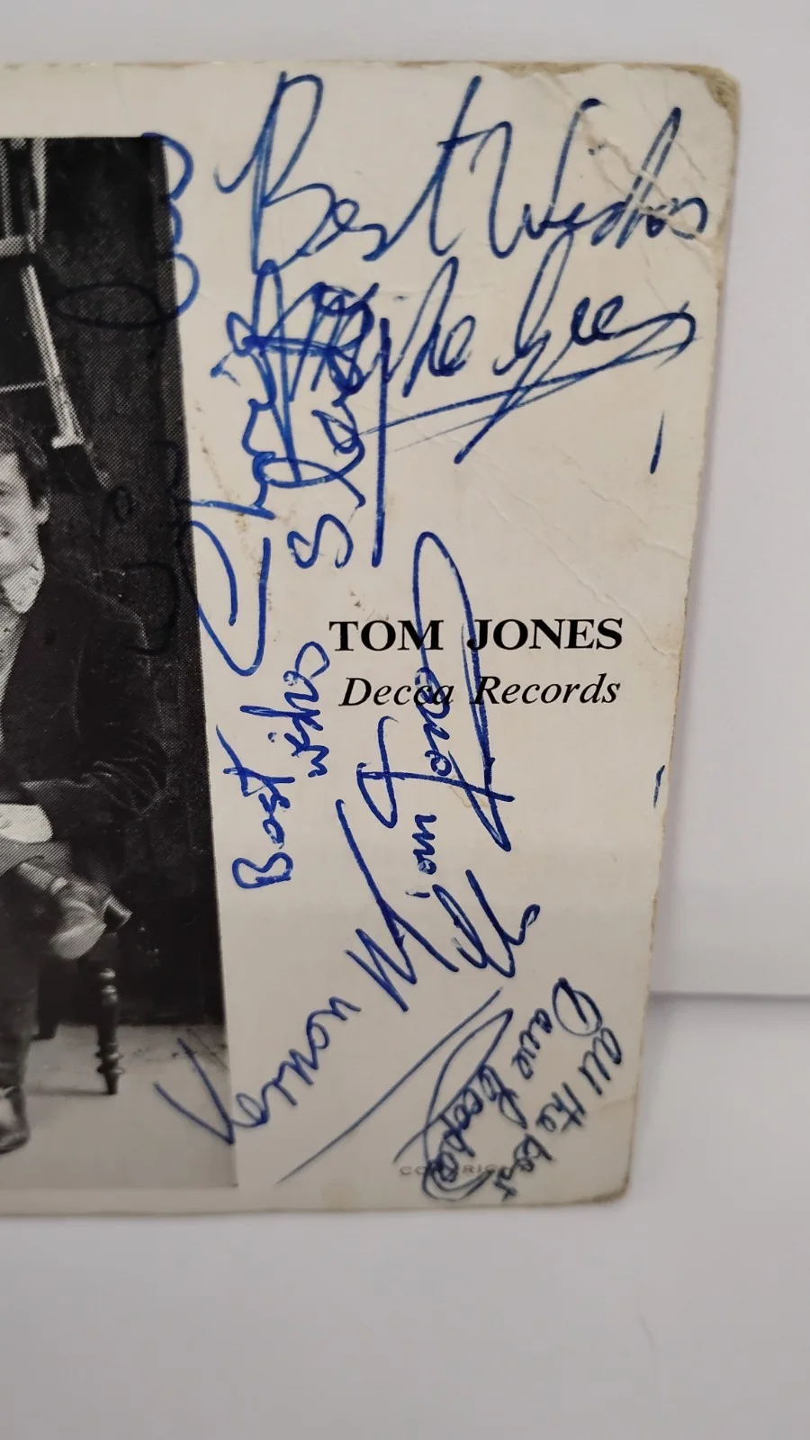 Tom Jones and the Squires Rare Vintage Original Signed Postcard Decca 1964, изображение 2