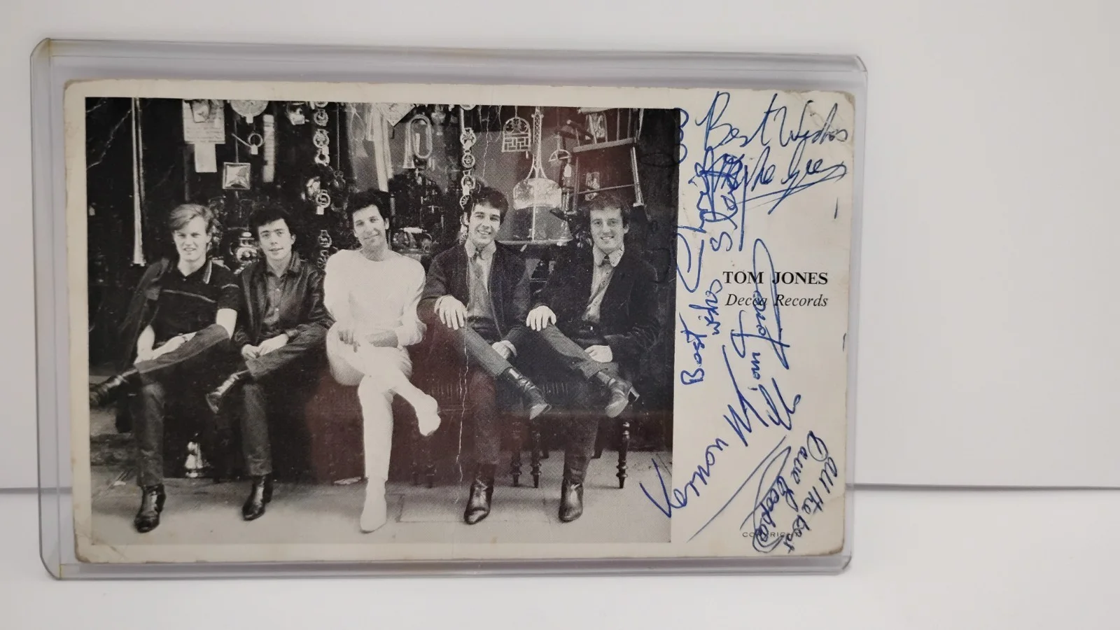 Tom Jones and the Squires Rare Vintage Original Signed Postcard Decca 1964, изображение 4